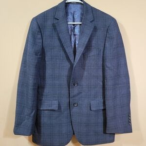 Pronto Uomo Men's Blue Plaid Blazer
